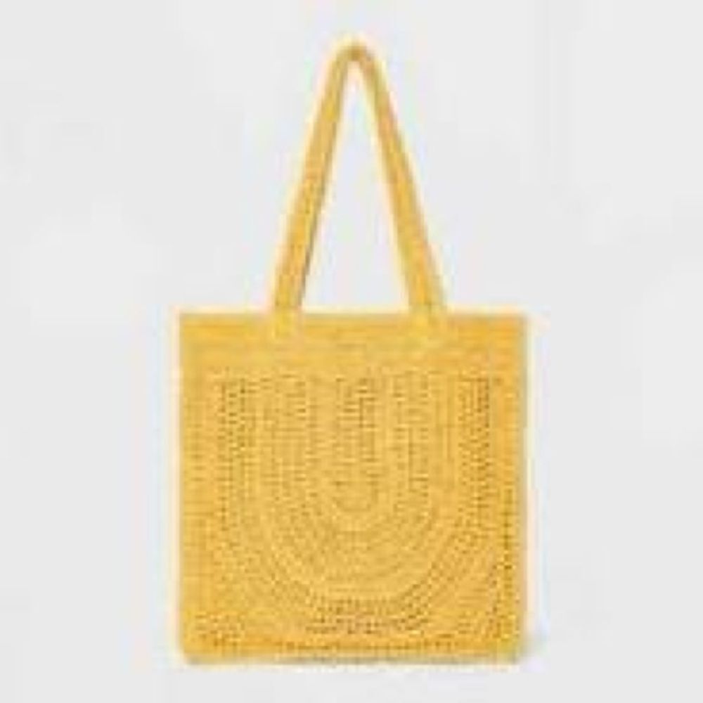 Universal Thread Bags Crochet Tote Handbag Universal Thread Yellow